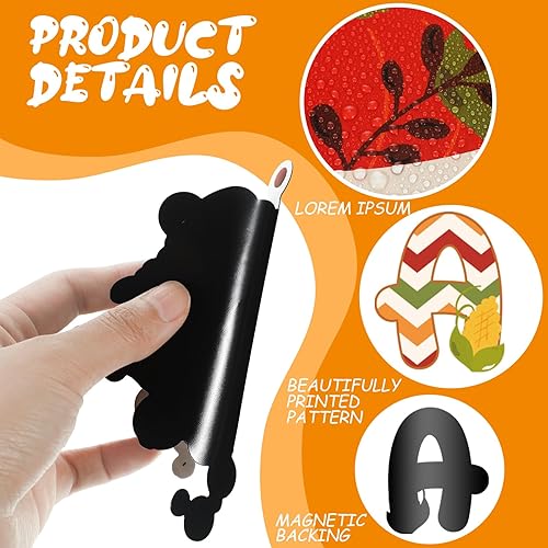 Miniatura 2 de 30 piezas de decoración de otoño para puerta de garaje, calcomanías magnéticas temáticas de otoño para imanes y calcomanías de automóvil, decoración