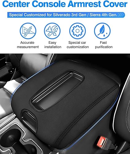 Miniatura 2 de Autorder Funda de consola central para Chevy SilveradoGMC Sierra 1500 2500 3500 2014-2018, accesorios funda para reposabrazos antiarañazos,
