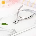 FERYES Toenail Clippers for Ingrown or Thick,Fungal or Ingrown Toenails - Large Handle 4R13 Stainless Steel Olecranon Fingernail Clipper - Podiatrist Recommended,FL-N203,Silver gallery image