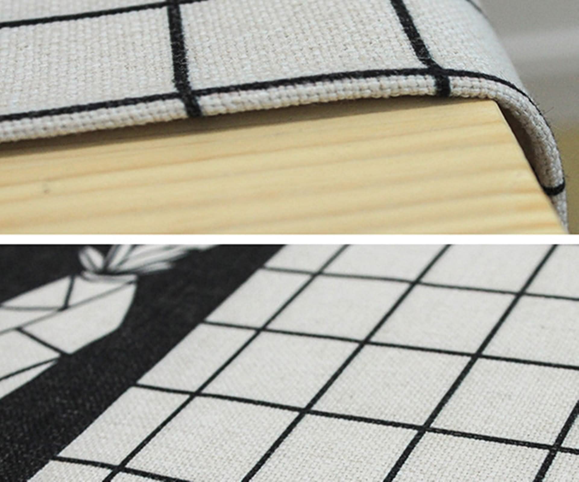 Caminos de Mesa Rusticos, Centros Decorativos de Mesa Patrón de Celosía de Piña de Cactus Blanco Negro Poliéster 32x260CM
