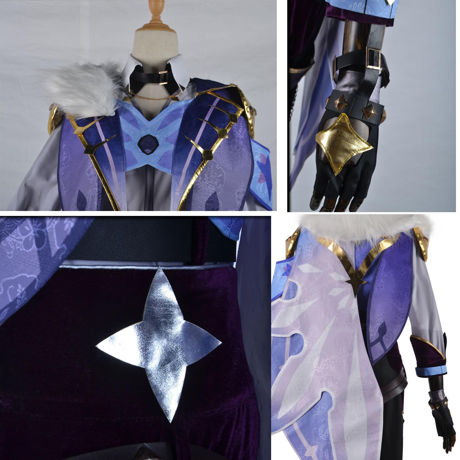 TMSREBU Kaeya Cosplay Costume Outfit Uniform Dress Full Set Suit with Wig