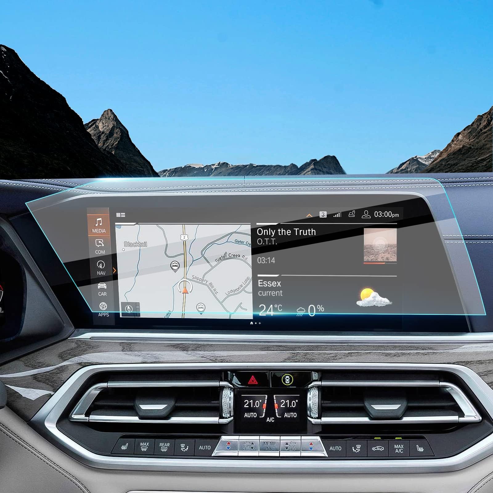 NALACAL Car Navigation Display Screen Cover, Tempered Screen Protector for BMW X5/X7 2019 2020 2021 2022, Touchscreen Protective Film, Tempered Glass Screen Protector for BMW Accessories