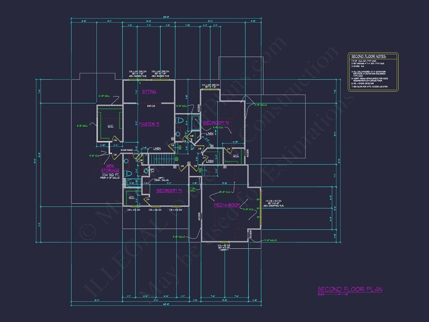 12-2175 HOUSE PLAN - Custom 2-Story House Plan with 4 Beds and Unique Features
