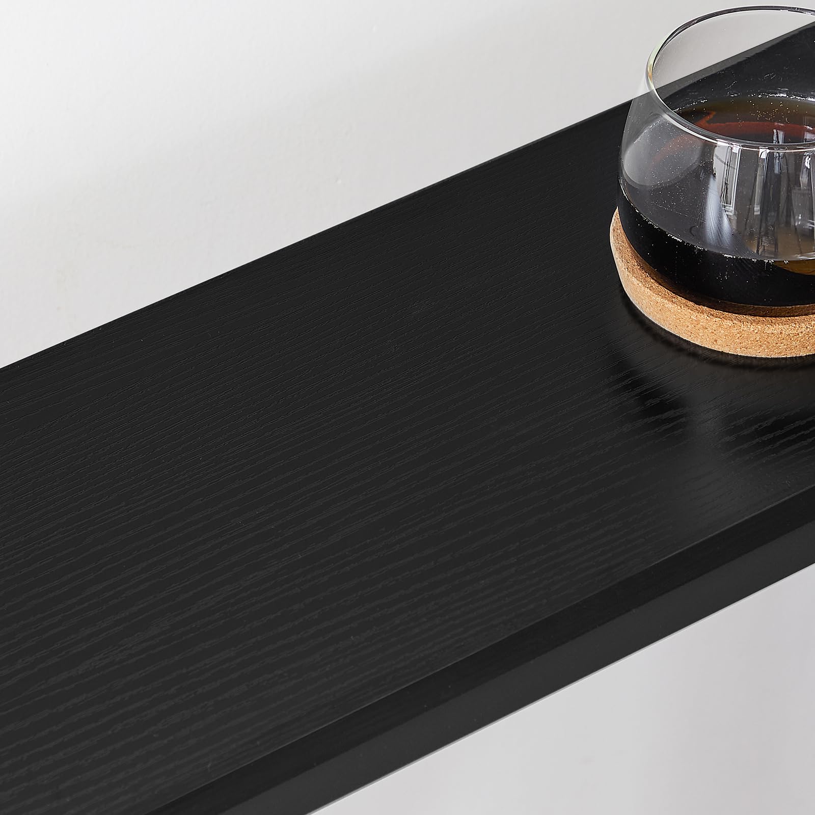 MAHANCRIS Slanke Consoletafel, Bijzettafel met Laadstation en USB-Poorten, Entreetafel, 24 x 110 x 73 cm, Gangtafel Achter de Bank, voor Woonkamer, Hal, Vintage Bruin en Zwart ACTHR11UE01