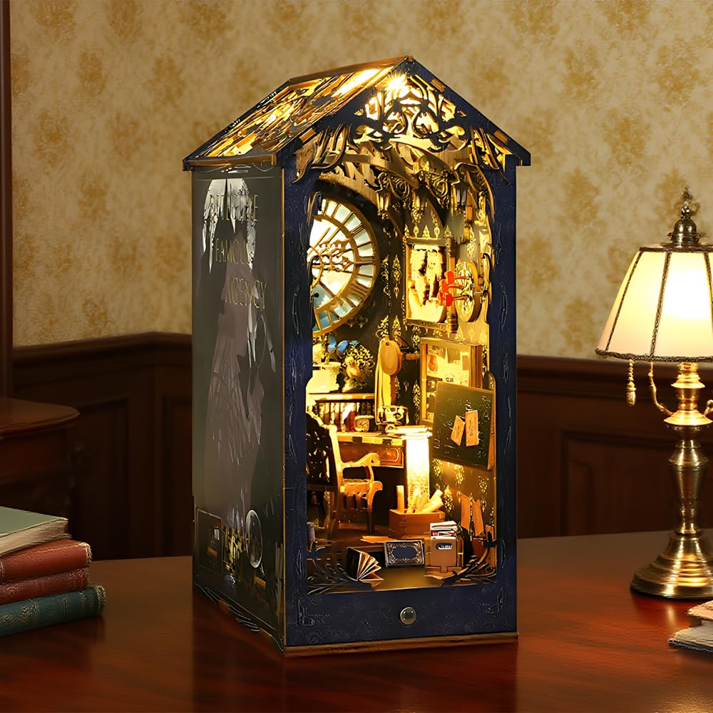 DIY Book Nook, model ADDLIVE Book Nook, miniaturowa biblioteka budowlana ze światłem LED, miniaturowe puzzle 3D, dla dorosłych i nastolatków od 14 lat