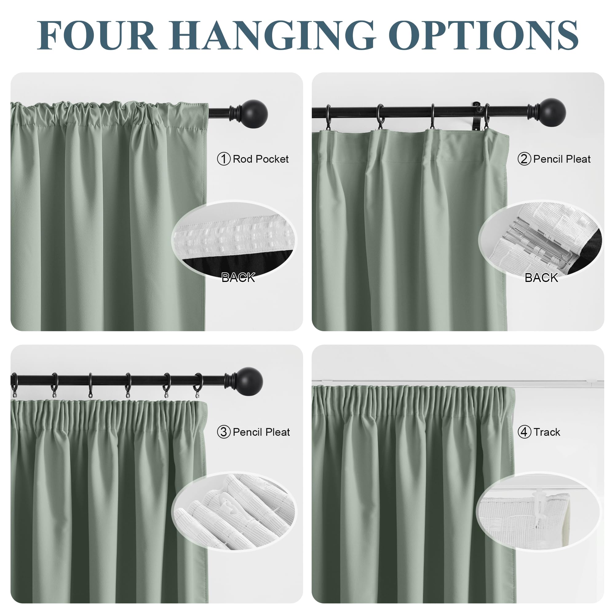 PONY DANCE 100% Blackout Curtains for Kids Bedroom, Rod Pocket Thermal Insulated Drapes - Image 2