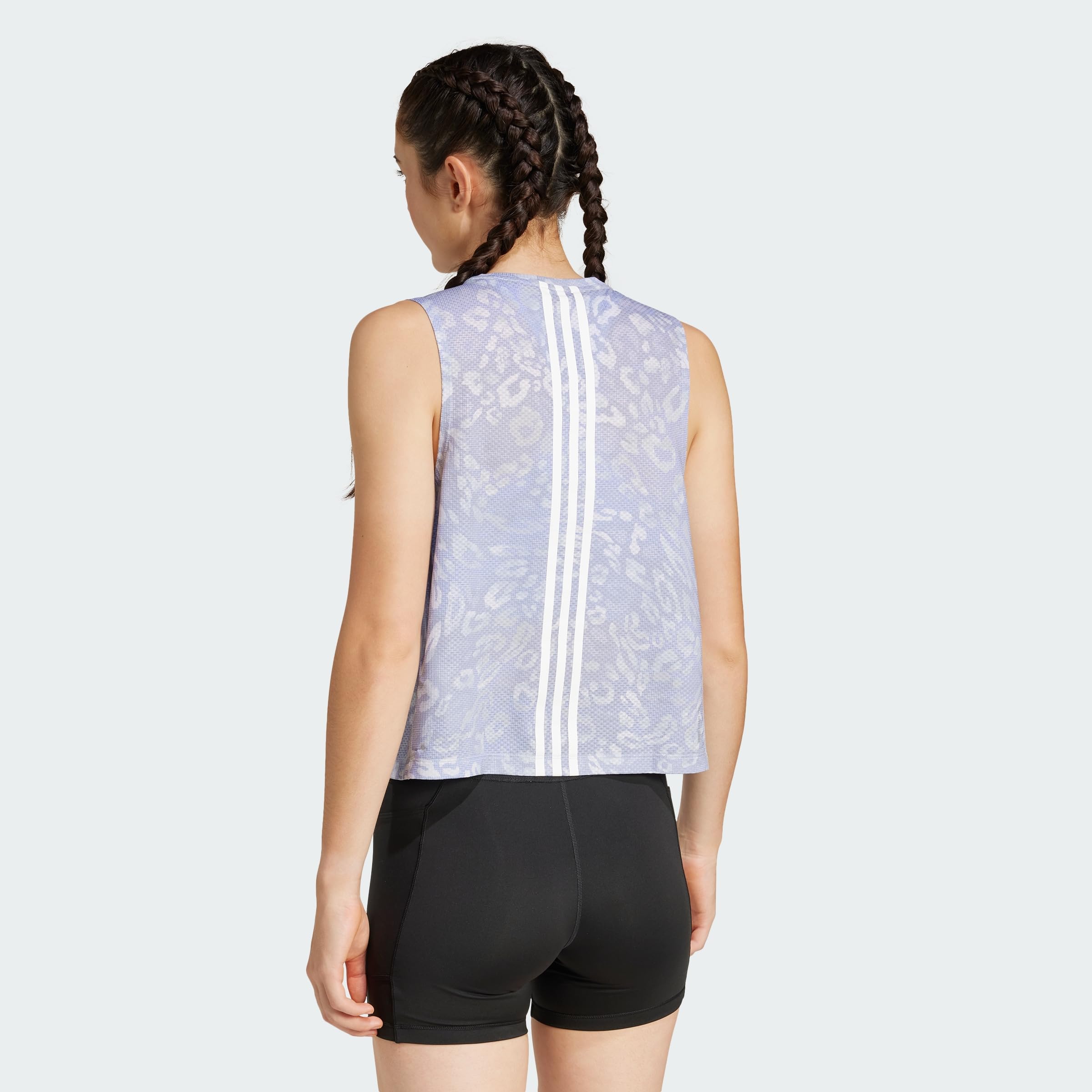 adidas Damen Own The Run AOP Tank Laufbekleidung Tank-Top Dshgry/Vioton - Flieder M