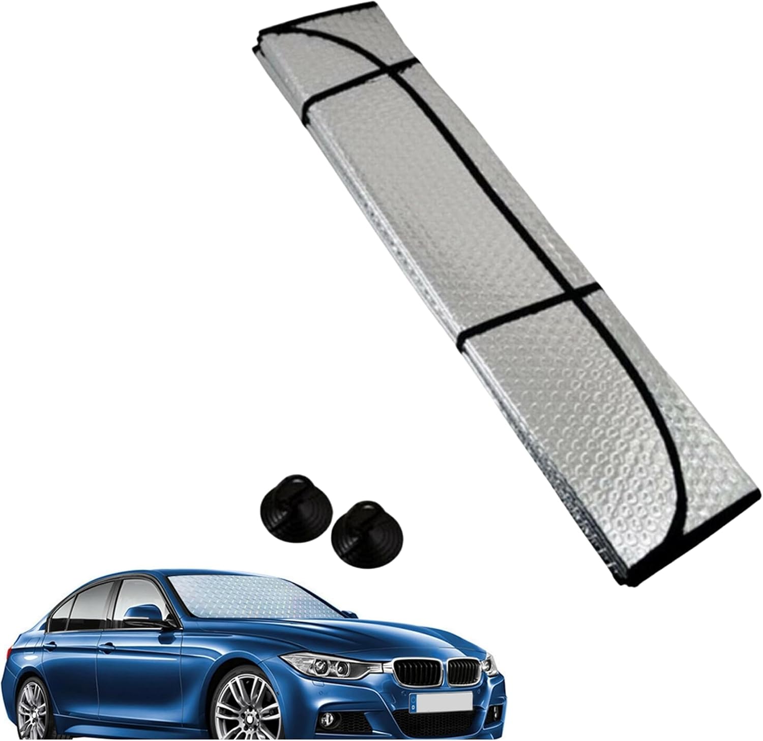 Wiforte Katlanabilir Ara   n Cam G ne lik, UV Koruyucu, Universal Boy Oto G ne lik, Katlanabilir D  Metalize, 130x60 cm