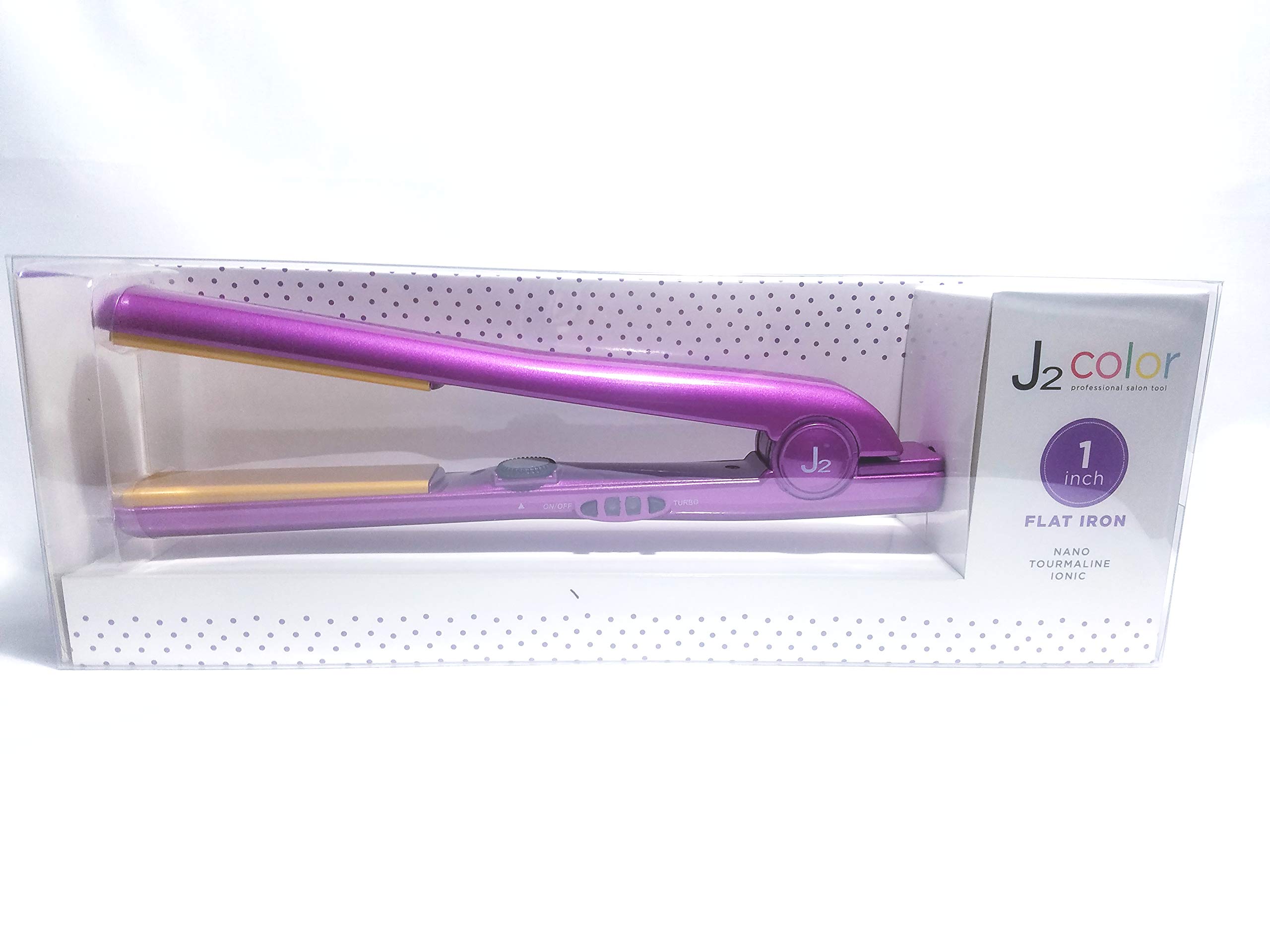 J2 COLOR Nano Tourmaline Ionic Technology Flat Iron 1 Inch Metallic Purple (Model: DRE2202) by J2 Tools