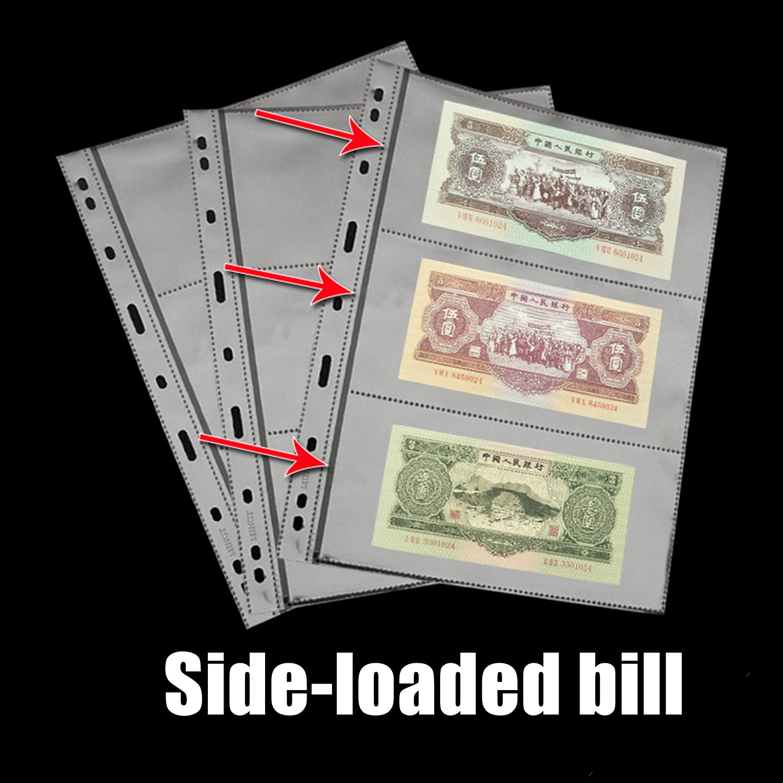 Album Pour Billets De Banque 90 Places - Porte-billets Collection Sans PVC - Format 32x26.5cm - PU Premium