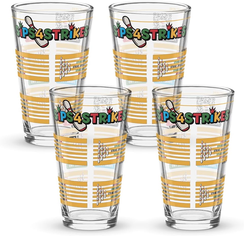 Sips4Swings - Pint Glass Baseball Game - Gifts for Ball Players Drinking Game with A Baseball Twist (2 Pack)