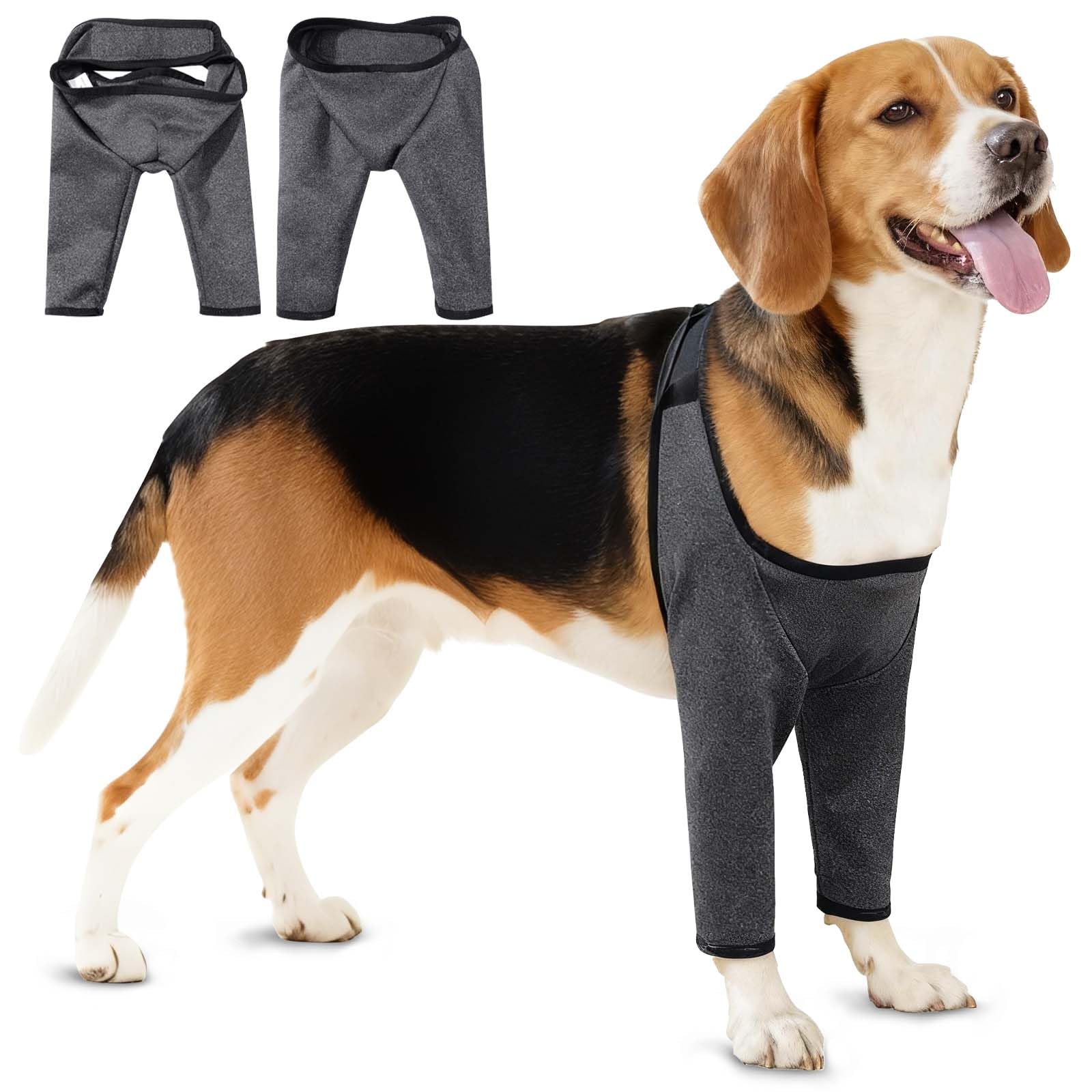Dog Recovery Suits,Dog Surgical Recovery Suit Front Leg,Elbow Protector, Leg Wound Protector to Prevent Licking Bite (Gray, M)