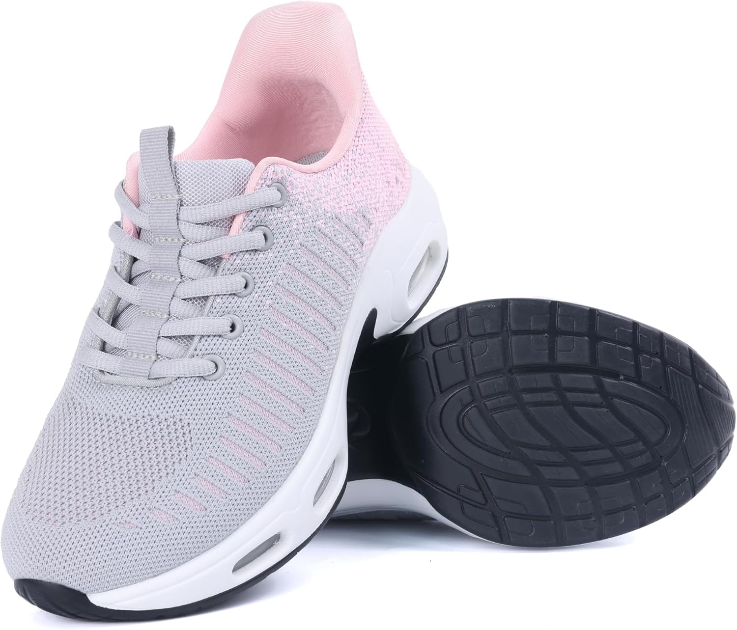 Women's Walking Shoes Slip On Tennis Sneakers Easy Put On Athletic Shoes for Ladies GreyPink US 10 - Image 7