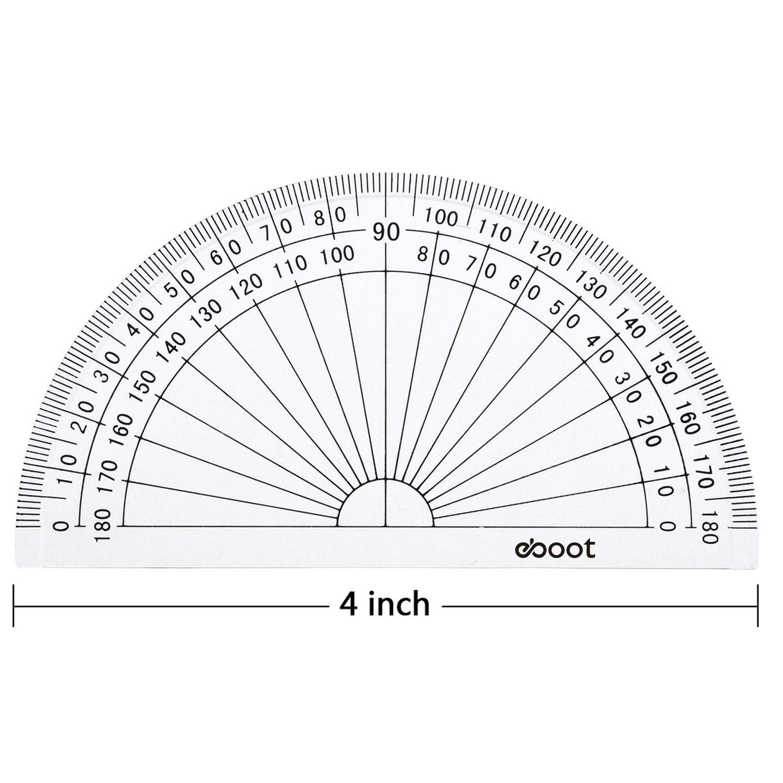 eBoot Plastic Protractor Protractor 180 Degrees, 4 Inch and 6 Inch