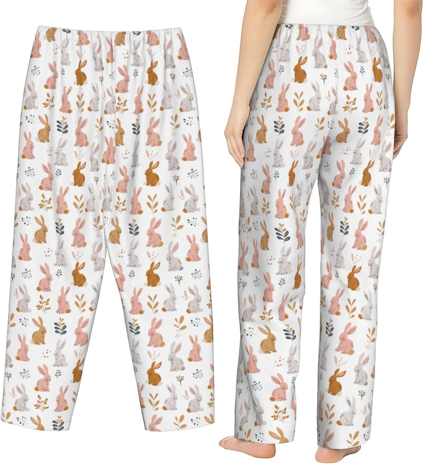 Women Comfy Pajama Pants Stretch Sleepwear Lounge Pants With Pockets & Drawstring - Image 3