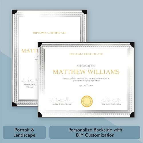 Miniatura 4 de Paquete de 24 soportes para certificados de una sola cara, cubierta para diploma para premios de tamaño carta, certificados (11.2 x 8.8 pulgadas)