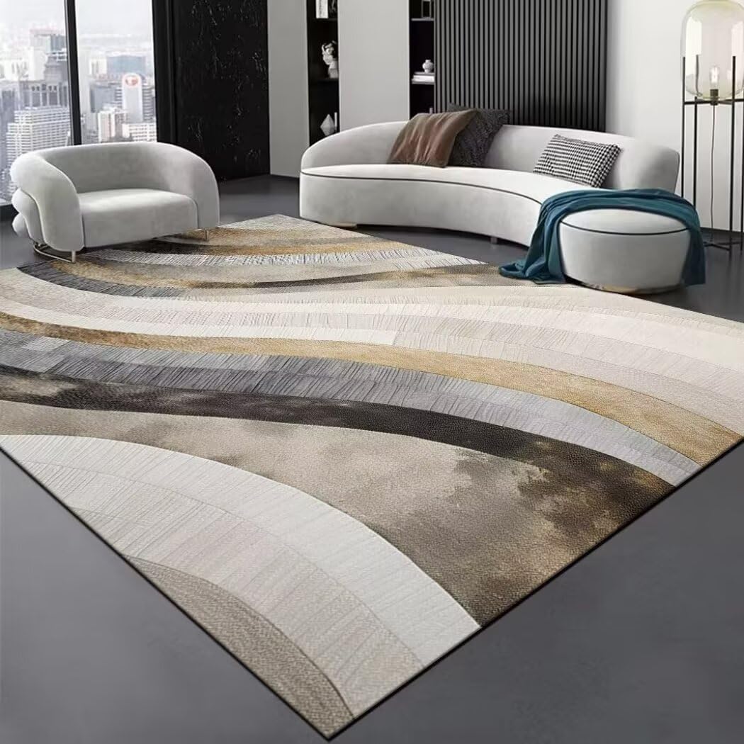 Tapis de salon gris 120x160 cm moderne et lavable pour maison