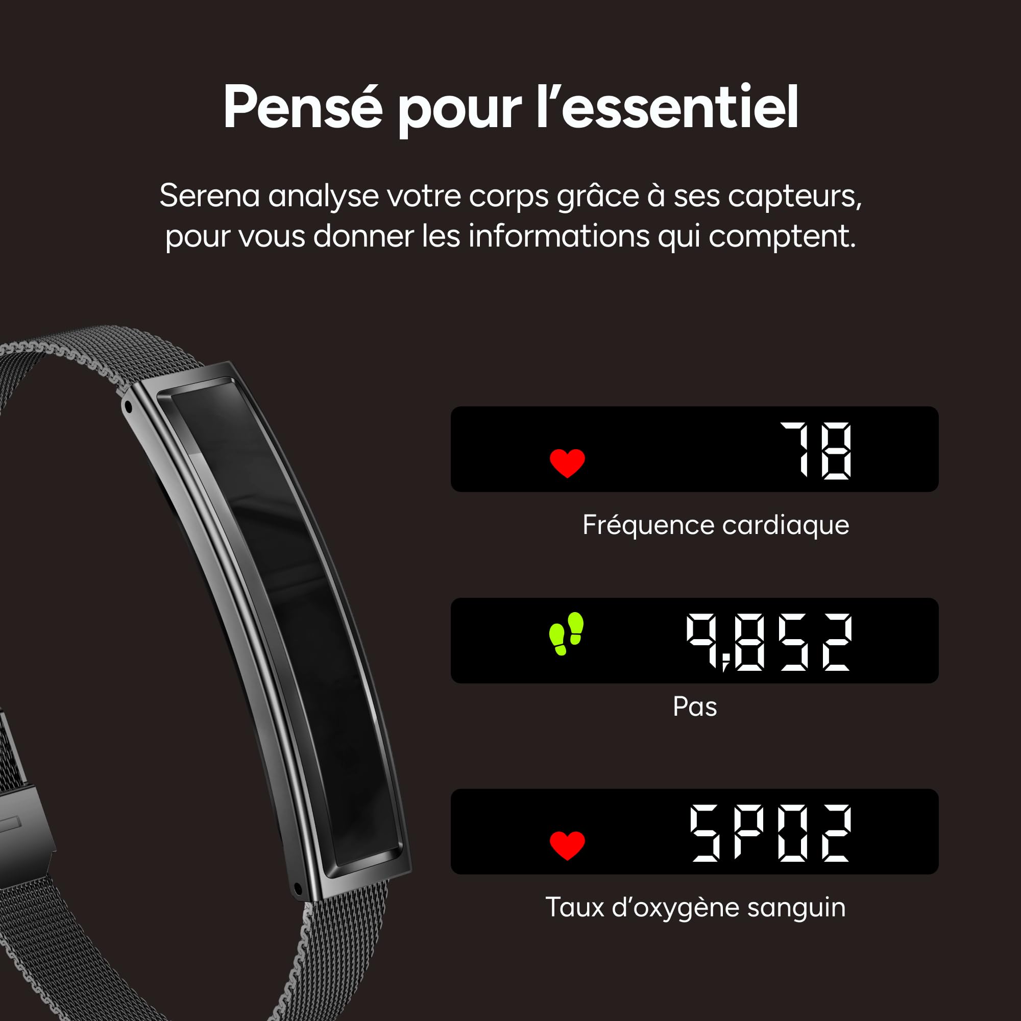 KSIX Bracelet connecté Serena pour Femmes avec écran, Suivi d'activité et de Sommeil, 100 Modes Sportifs, autonomie de 7 Jours, étanchéité jusqu'à 5 ATM, 2 Bracelets (Silicone et métal)