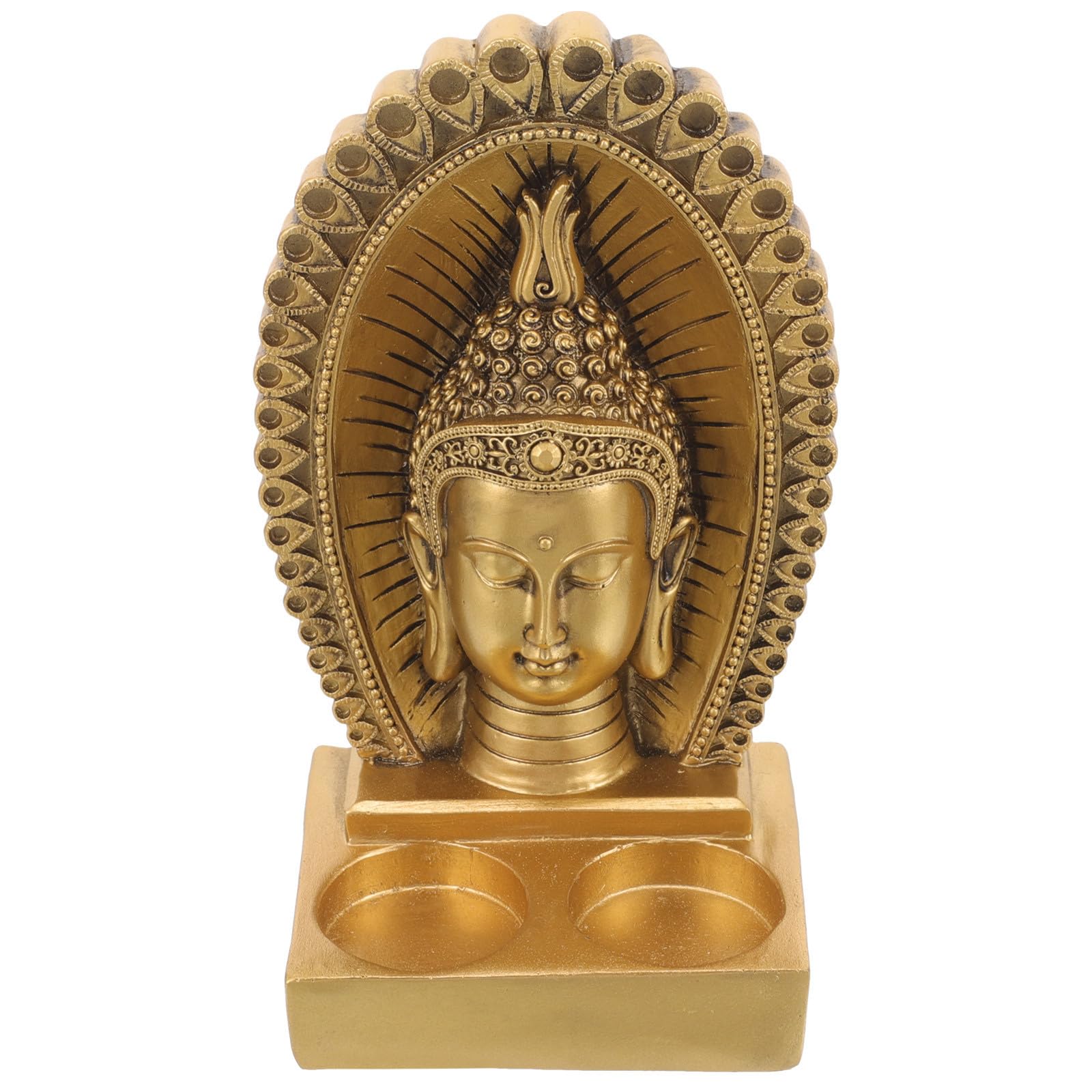 Bougeoir tête de bouddha en résine sculptée au design créatif unique