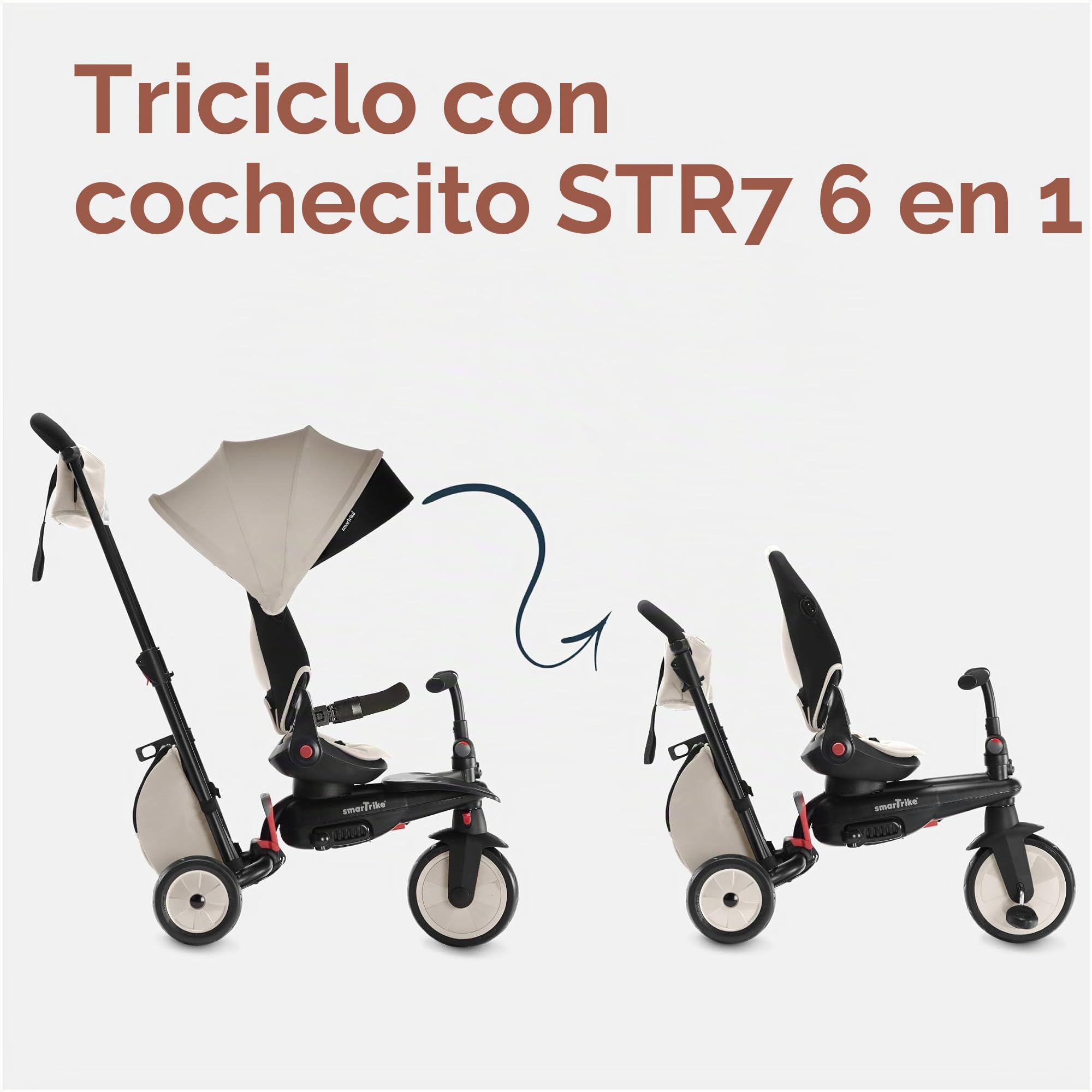 smarTrike STR7 - Triciclo plegable, color blanco
