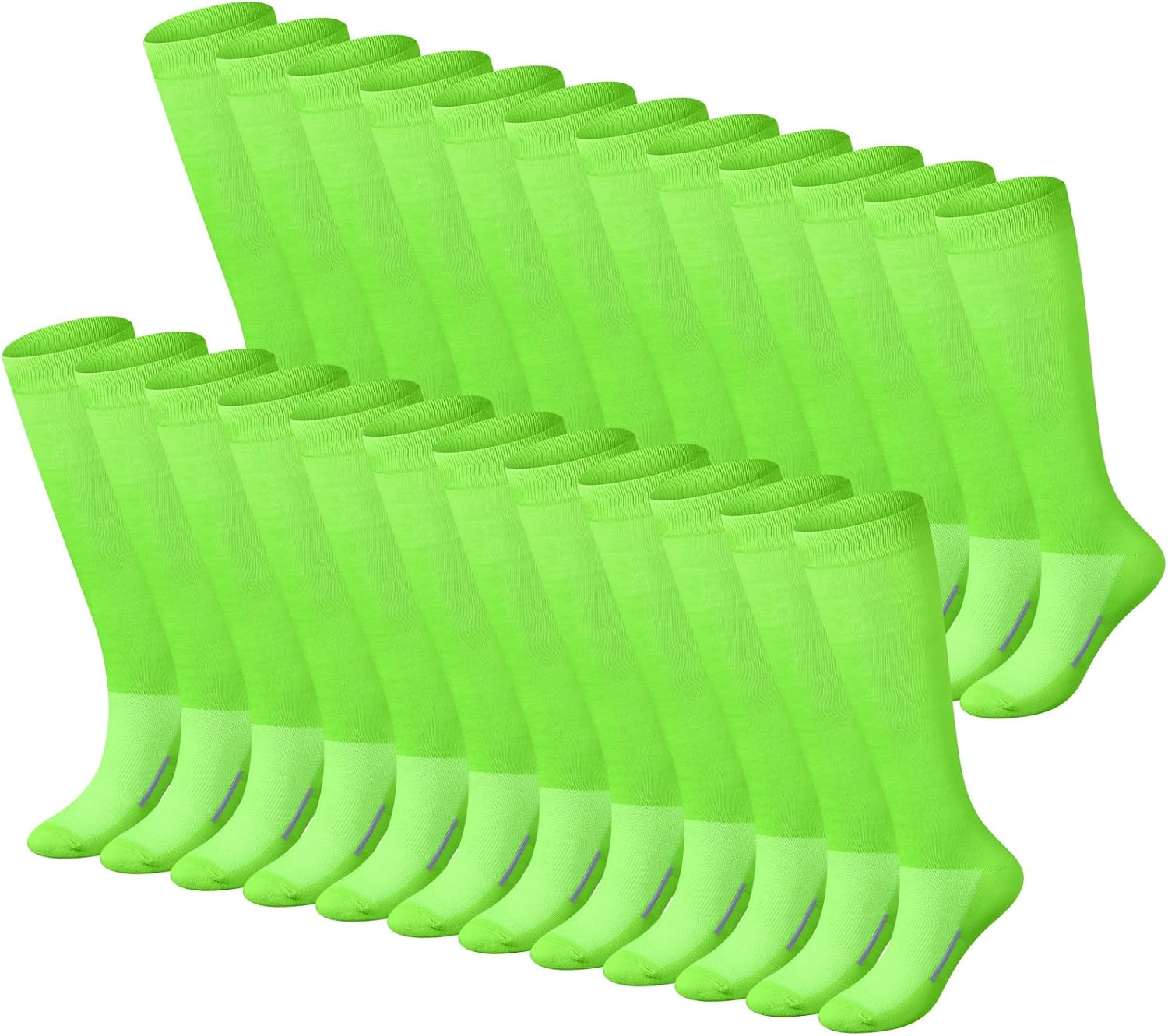 Haysandy 24 Pairs Soccer Socks Youth Football Softball Baseball Team Sock Bulk Unisex High Long Tube Sport Sock