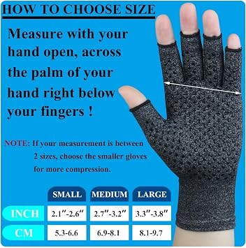 2 Pairs Arthritis Gloves for Pain Relief, Compression Gloves for Arthritis, Carpal Tunnel, Osteoarthritis, Joint, Typing, Driving, Fingerless Hand Gloves for Women Men (Black1+Pure Black1, Small)