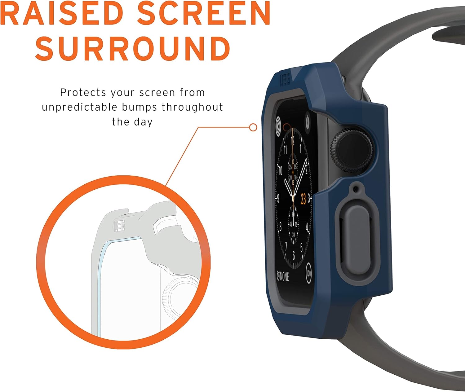 URBAN ARMOR GEAR UAG Civilian TPU Bumper Watch Case 40mm Compatible with iWatch Series 6/5/4/SE 2/SE (Mallard/Silver)