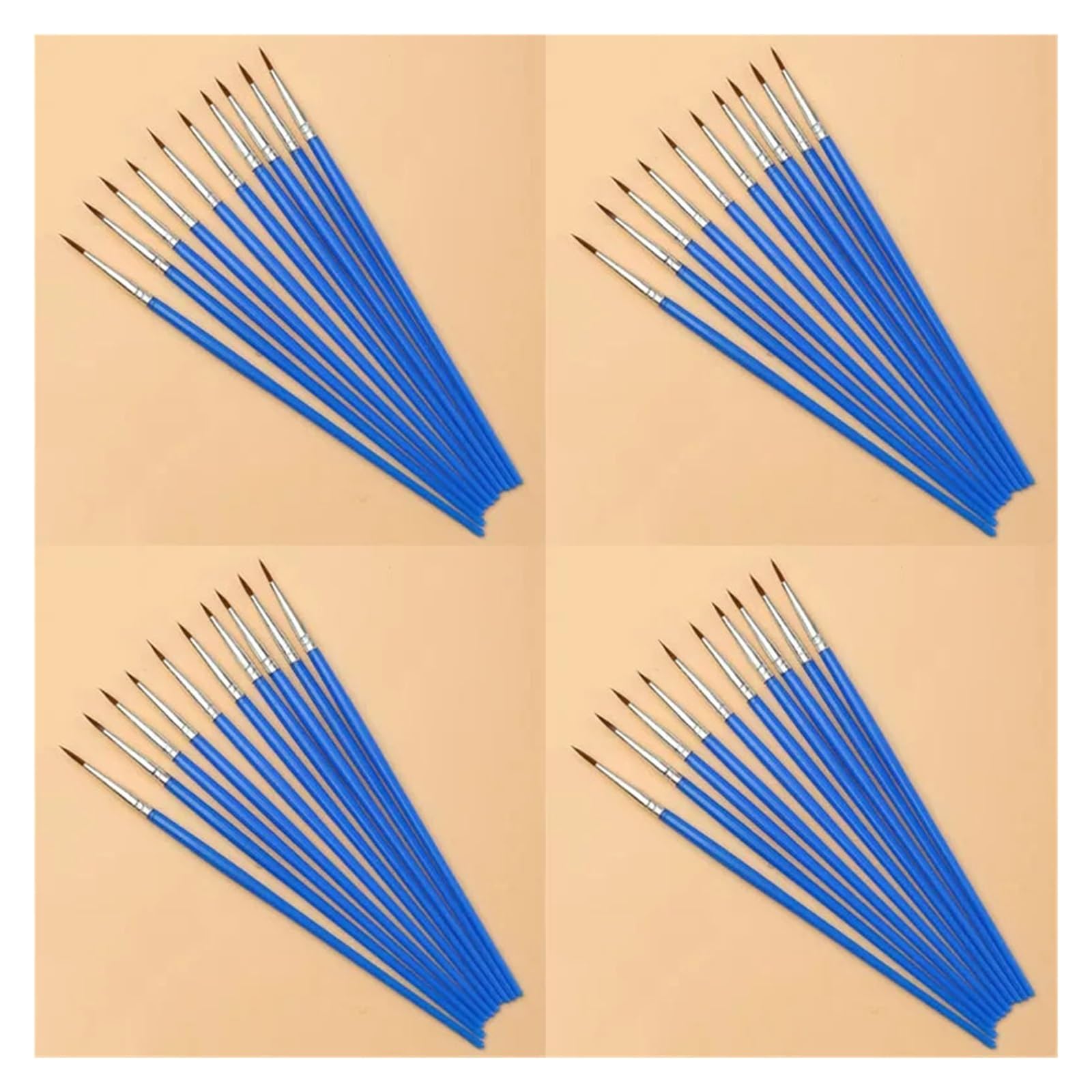 10/20/40PCS Paint Brushes Set Acrylic With Flat Round Pointed Craft Watercolor Oil Painting Supplies(40pcs-pointed toe)