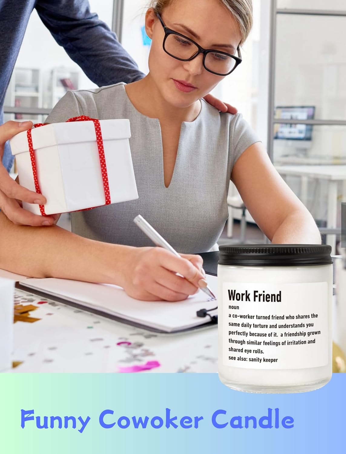 Coworker Candle, Coworkers Gift for Women, Vanilla Natural Soy Wax Candle, Coworker Leaving, Going Away Goodbye Farewell Gifts - Image 2