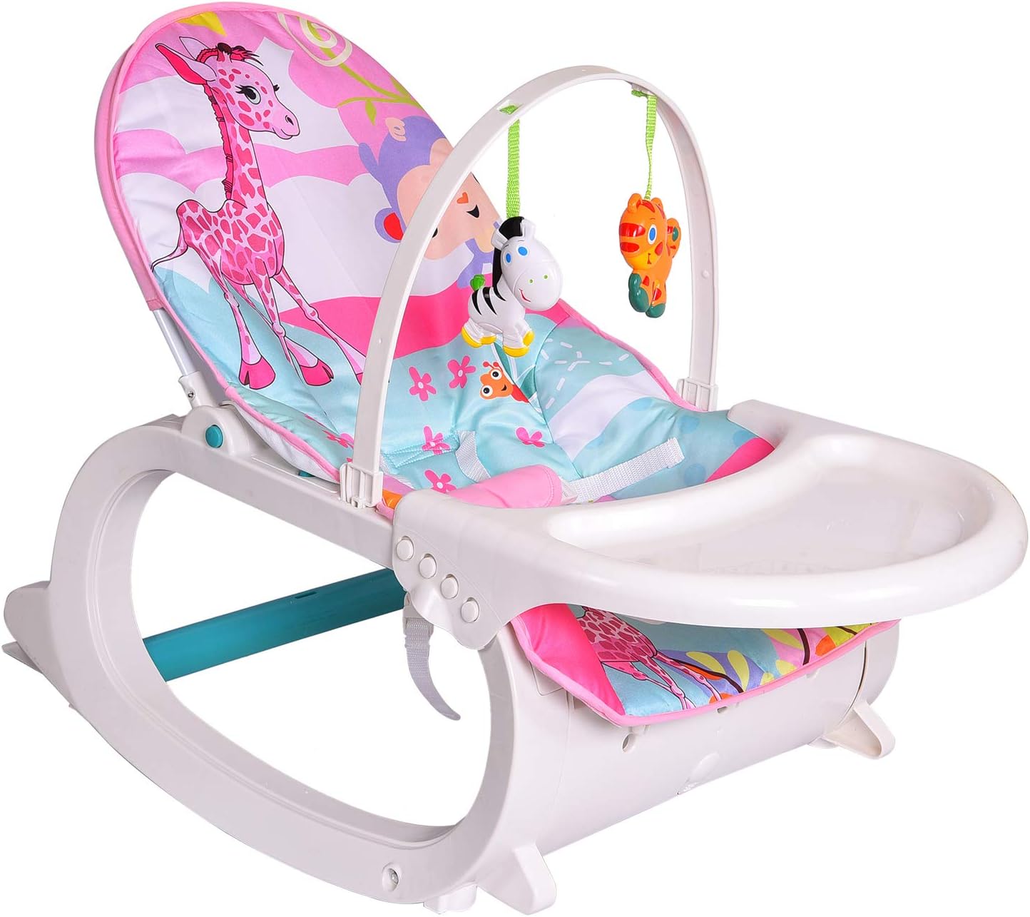 Smartcraft Toddler Portable Baby-Rocker with feeding tray - Multicolor