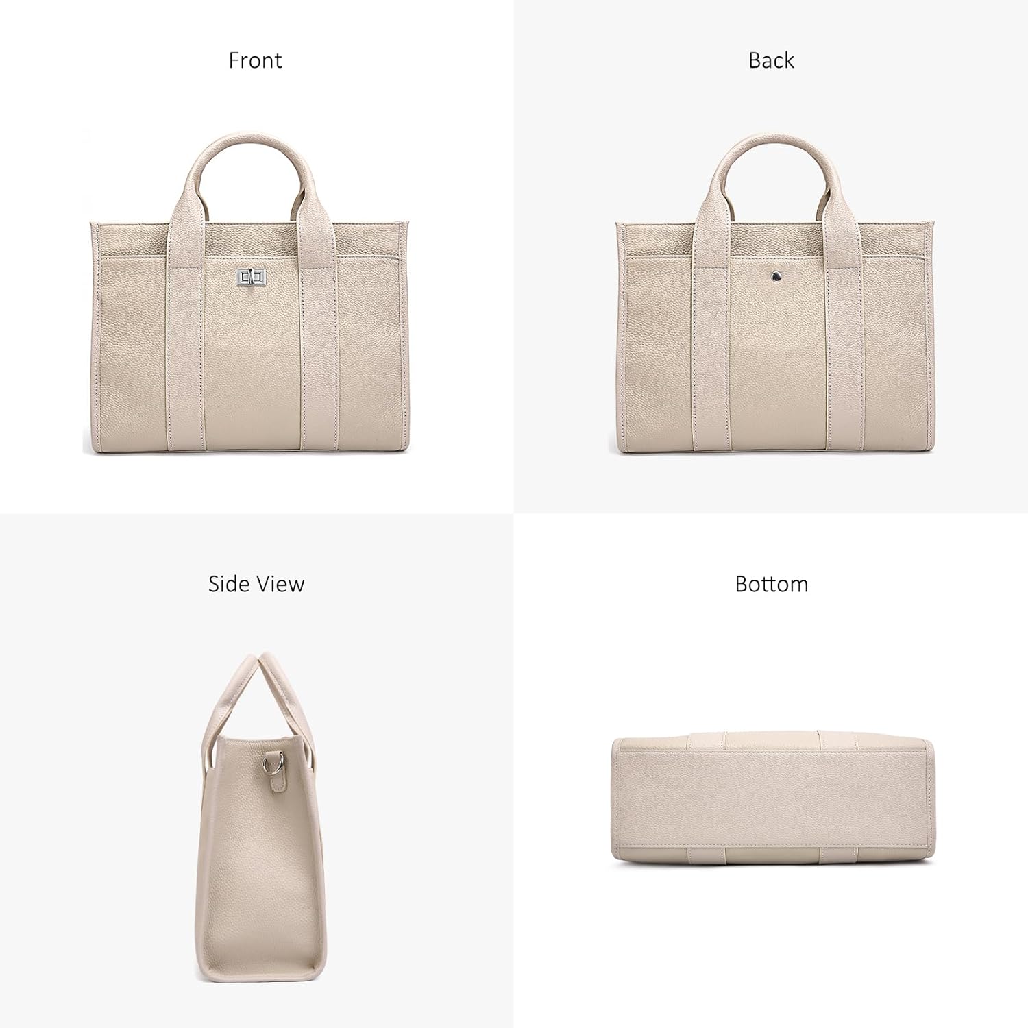 Genuine Leather Tote Bag for Women: Leather Work Bag with Compartments Handbags - Ladies Crossbody Shoulder Medium Purse - Image 8