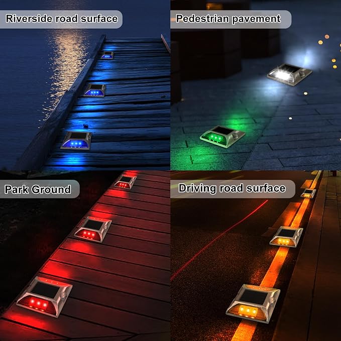 Luces solares para marcadores de camino, 2 unidades rojas miniatura 6