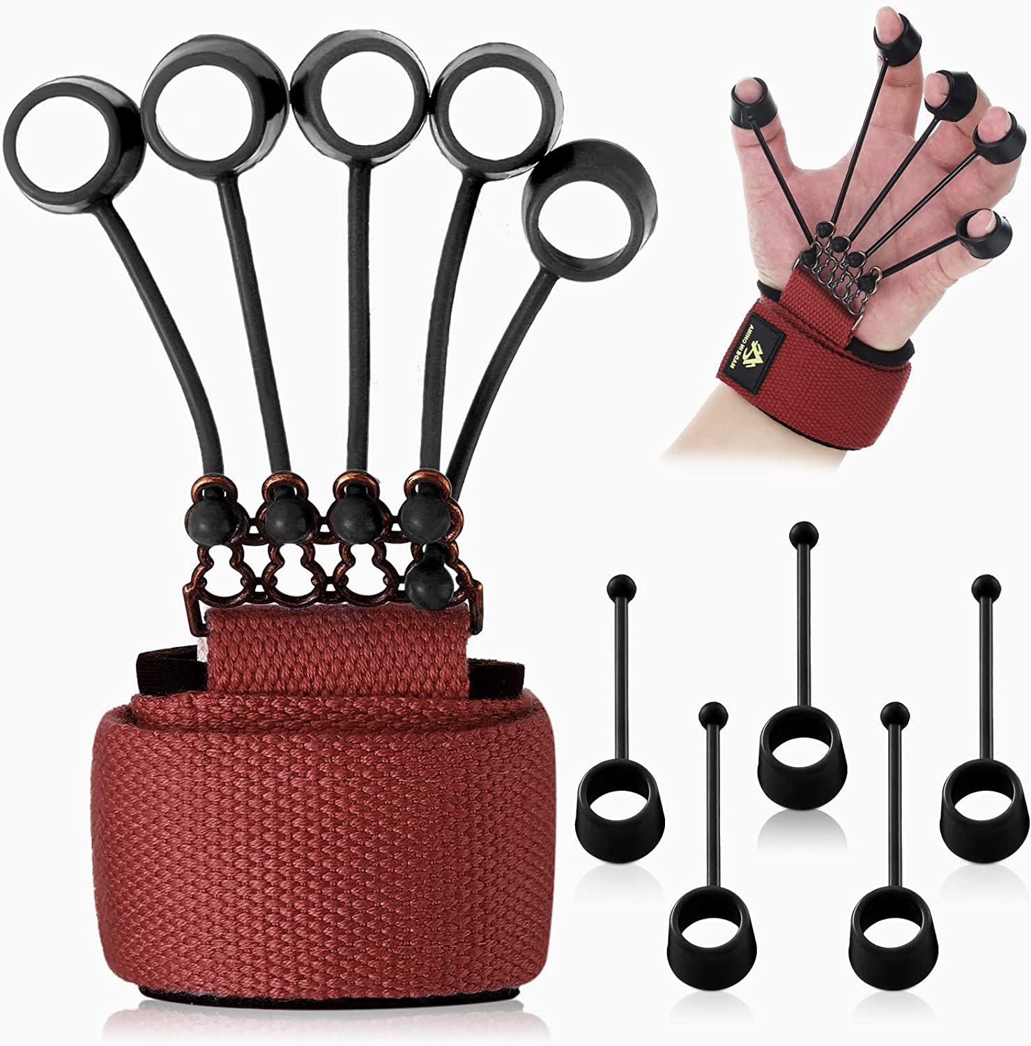 TEDSPRAY Finger Gripper Strength Trainer Forearm Exerciser Hand Yoga Resistance Band Finger Expander Finger Extension Exerciser Climbing Finger Strengthener Guitar Finger Stretcher For Unisex&Kids (B0BXLLR51Q) Amazon Price History, Amazon Price Tracker