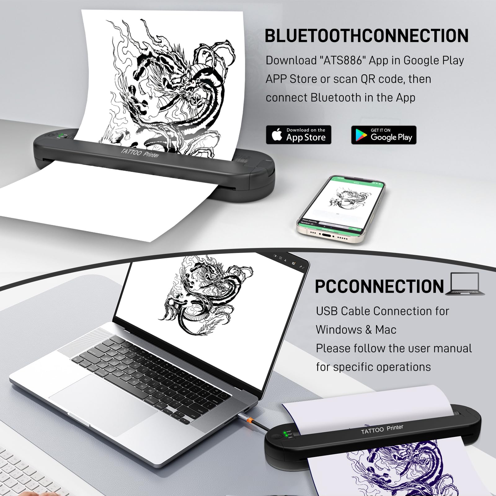 Amazon.com: Tattoo Stencil Printer YILONG ATS886L, Thermal Printer
