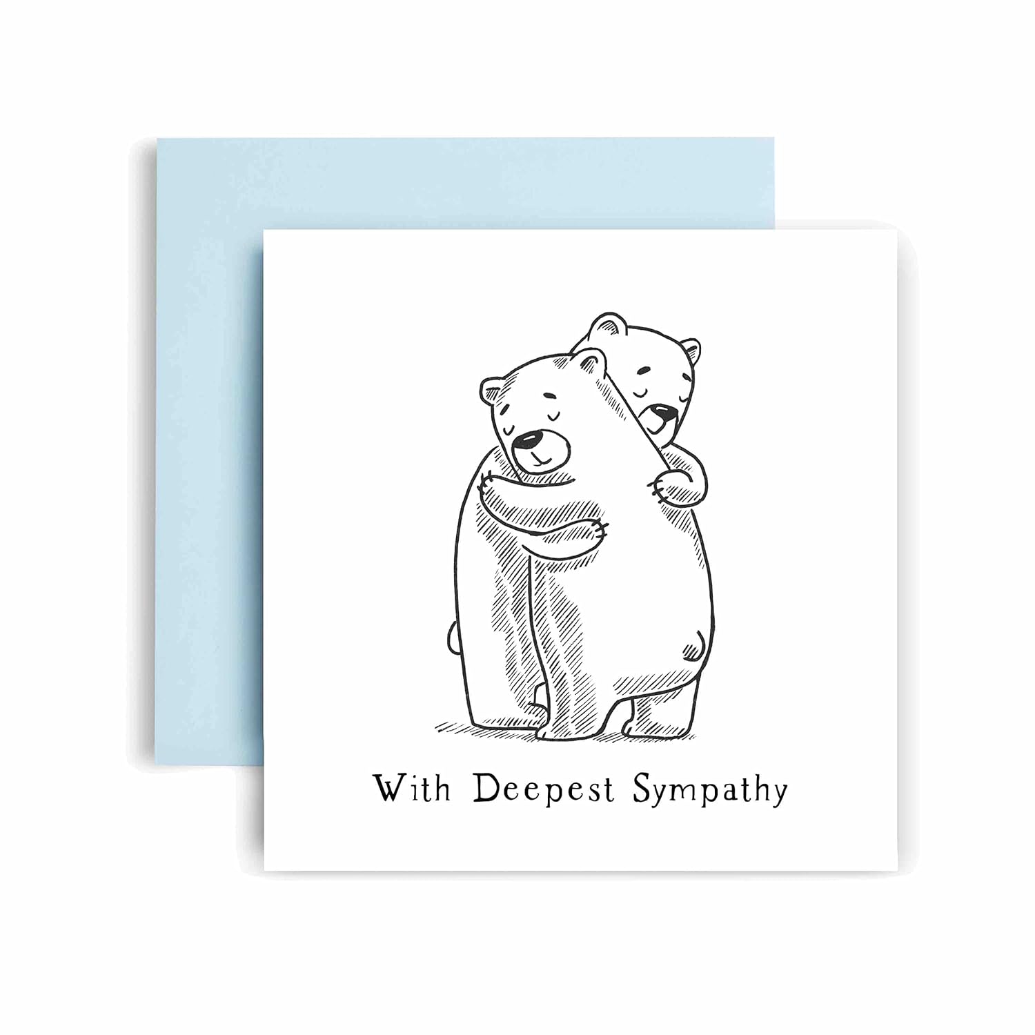 Huxters With Deepest sympathy card Hand illustrated Bear Hug