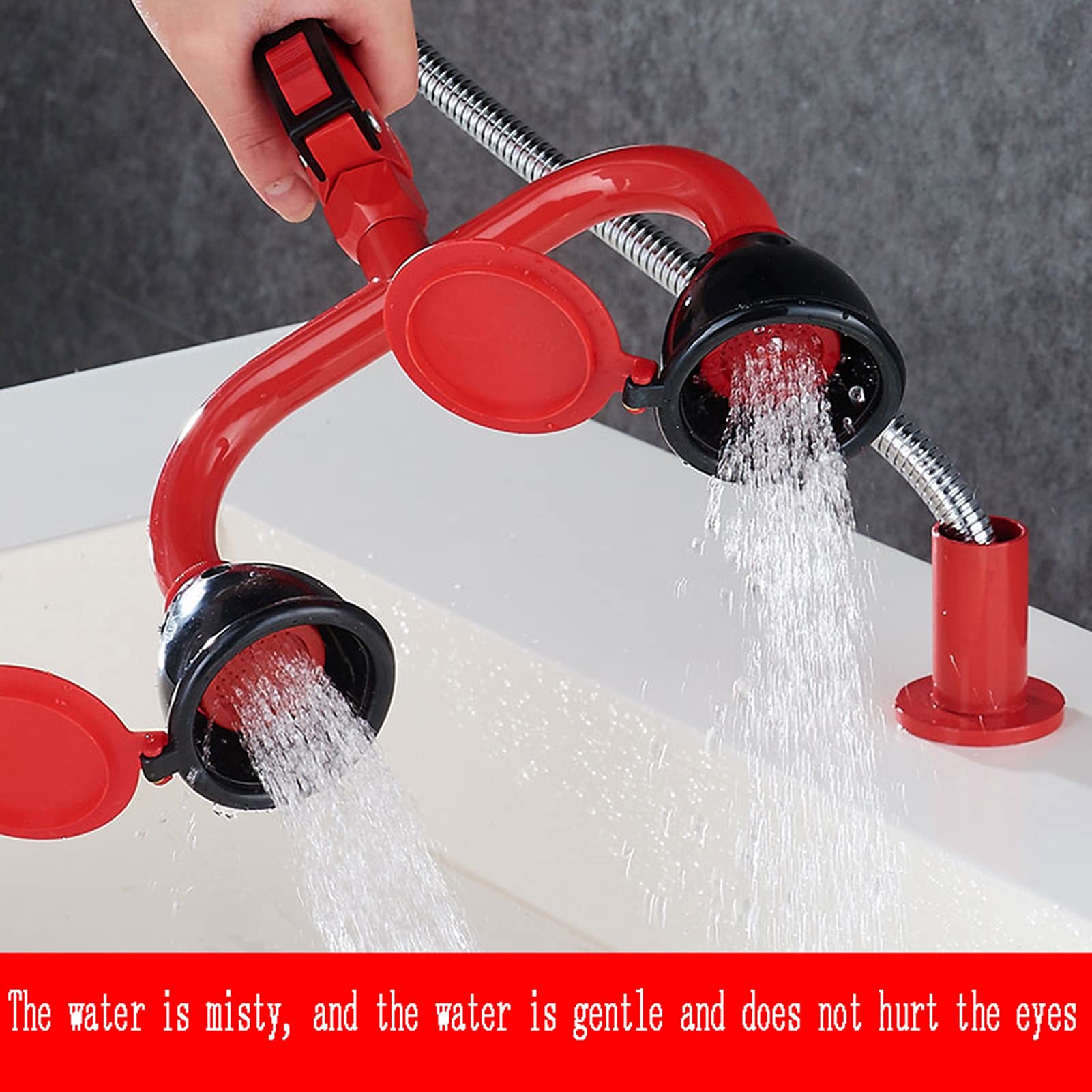 Augenwaschstation, Augenspüldusche mit Kontinuierlichem Fluss, Doppel-Spray Drench Schlauch Augendusche Wasserhahn, für Werkschemielabor