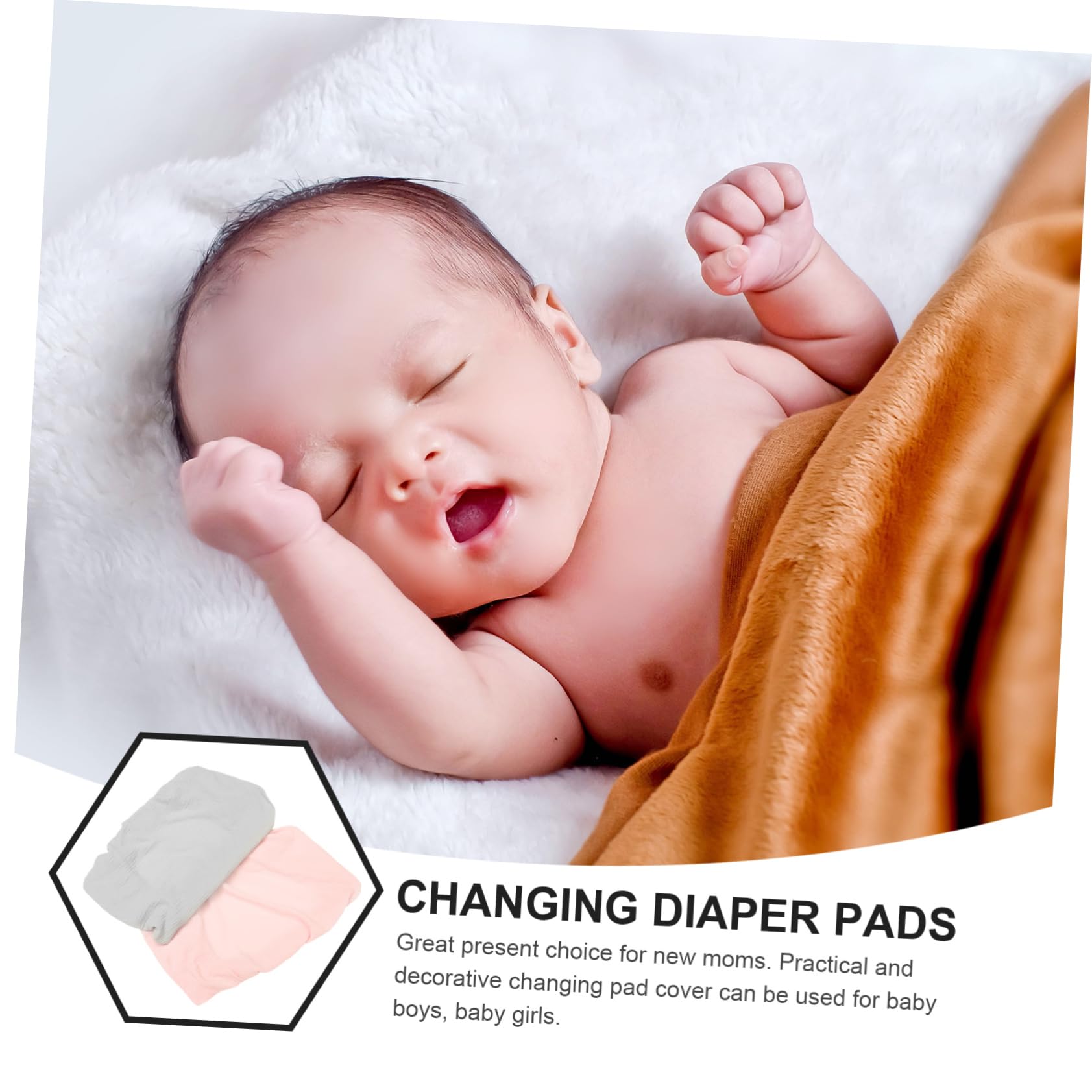 Beaupretty Fundas Lavables para Cambiador de Ñiño 2 Piezas Sábana Elástica Desmontable para Colchón Cambiador Uso en Hogar y Guardería
