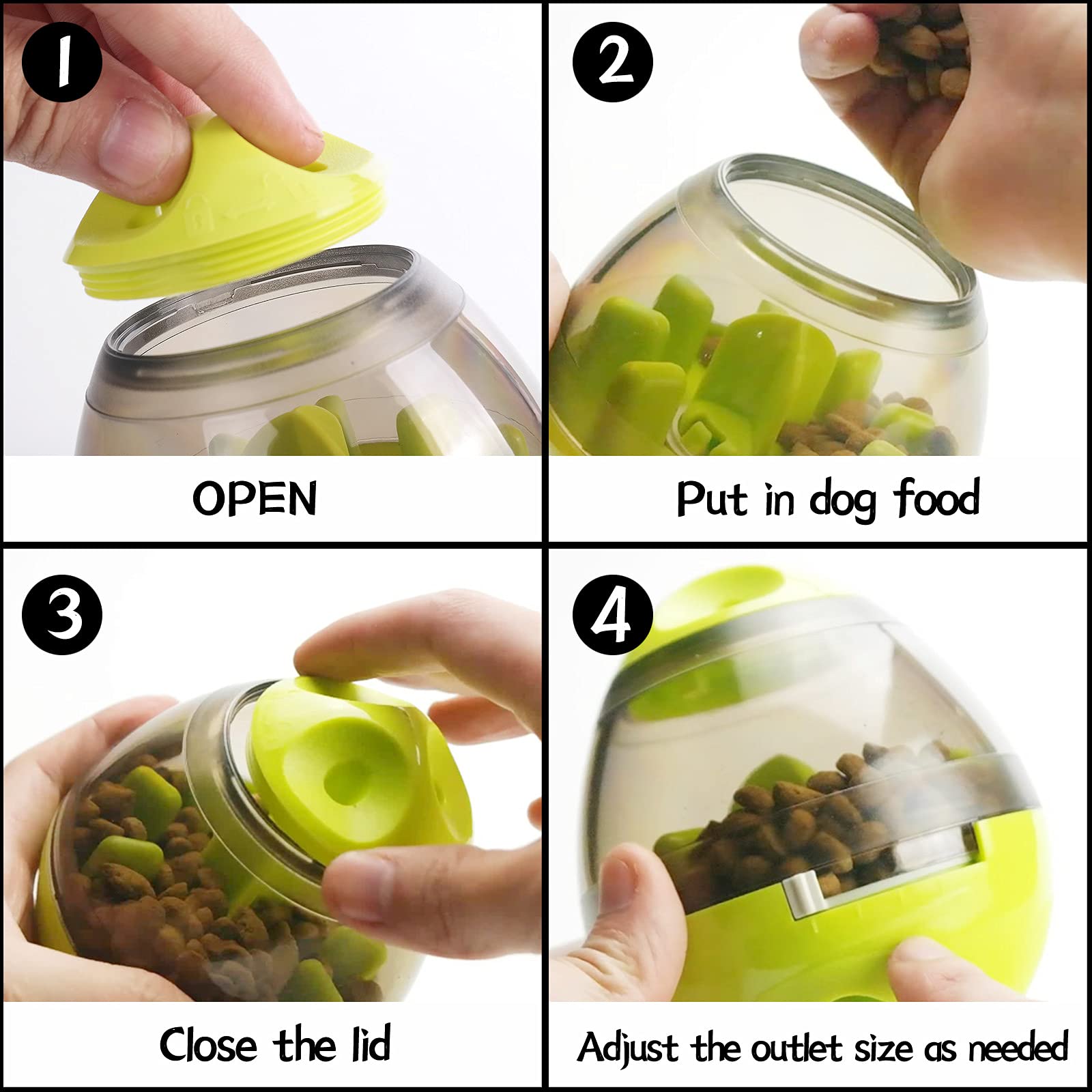 Automatischer Futterball für Hunde und Katzen, fördert den IQ interaktiv, Futterspender, Ball für langsames Fressnapf, Tumbler-Design, Ball für Welpen, kleine, mittelgroße Katzen, Hunde und Haustiere