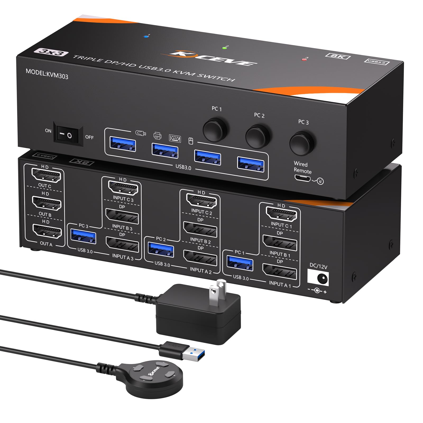 Amazon.co.jp: KVMスイッチ 3モニター 3コンピューター 8K@60Hz/4K