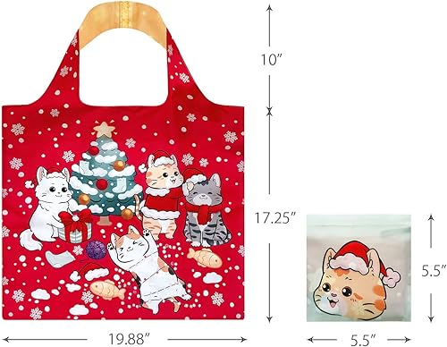Miniatura 2 de Wrapables Christmas Holiday AllyBag Collection - Bolsa de compras reutilizable (juego de 3)