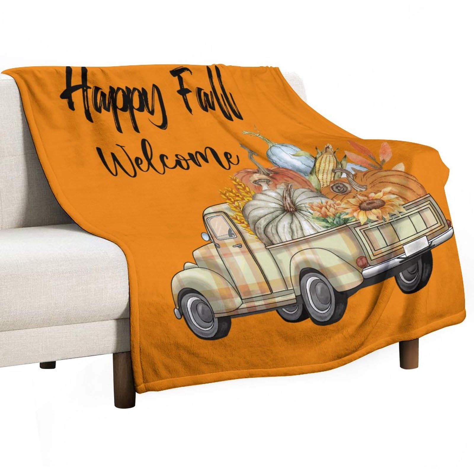 Couverture polaire automne plaid camion de récolte pour canapé