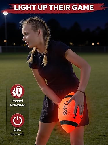 Miniatura 5 de A11N SPORTS Fútbol de fútbol recargable con luz que brilla en la oscuridad, tamaño oficial 6 LED con carga USB-C, regalos geniales para niños y