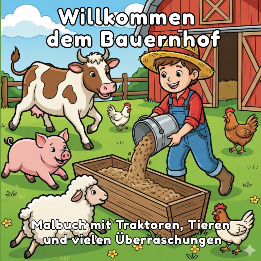Malbuch: Willkommen auf dem Bauernhof: Mit Traktoren, Tieren und vielen Überraschungen