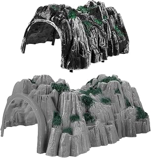 Artibetter 2Pcs Simulation Train Tunnel Cave Model for DIY Railway Scenery Plastic Rockery Railway Tunnel Accessory Realistic Scale Model for Train Track Building and Educational Play