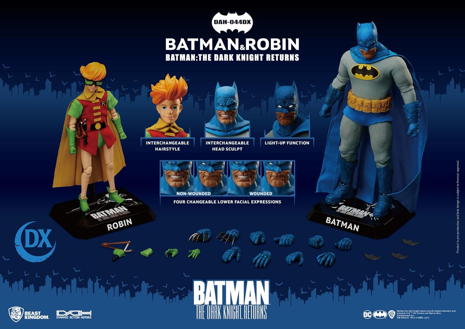 Beast Kingdom The Dark Knight Returns: Batman & Robin DAH-044 DX Dynamic 8ction Action Figure, Multicolor