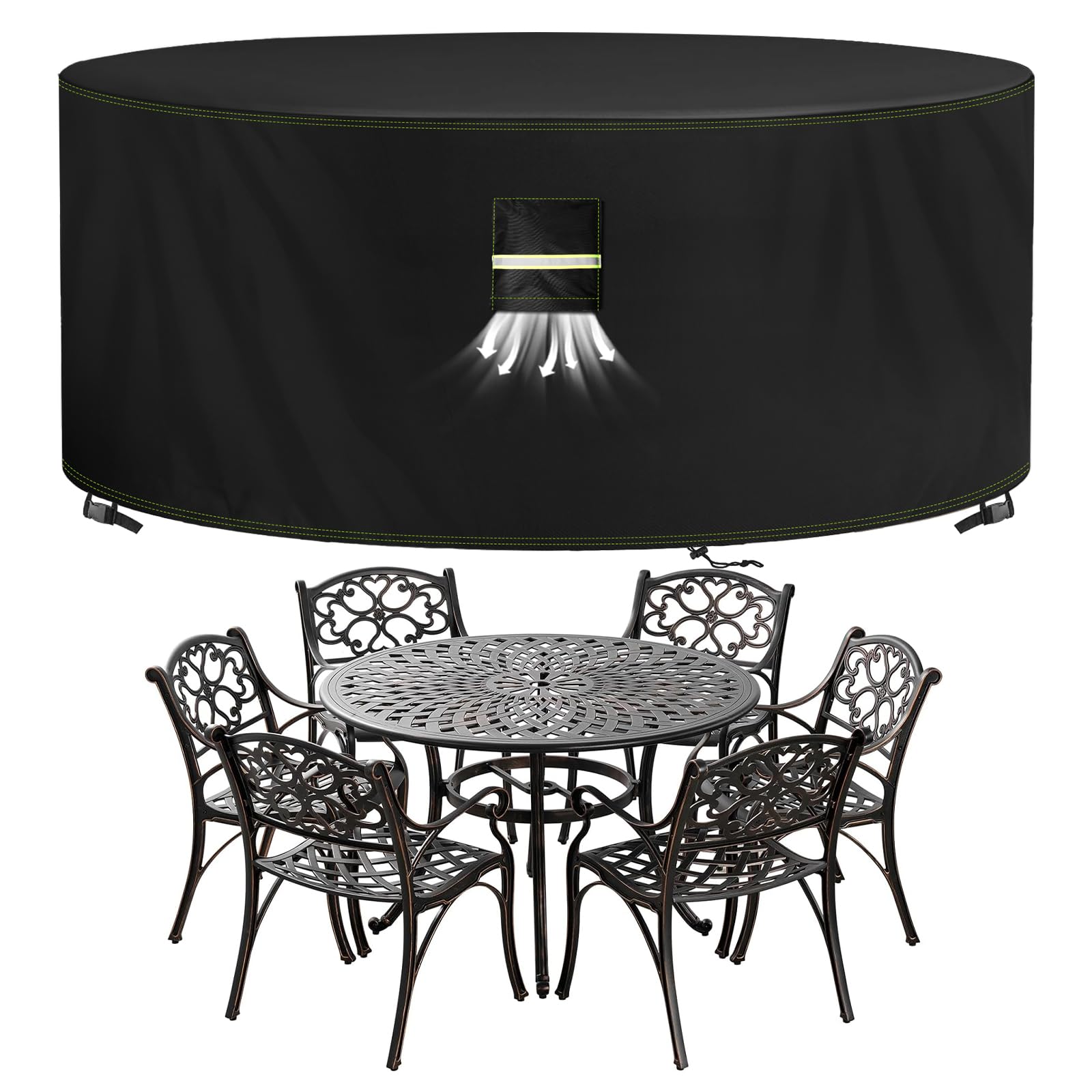 Housse De Table De Jardin 128x71cm – Tissu Oxford 210D Imperméable, Anti-UV – Avec Cordon De Serrage Et Boucles
