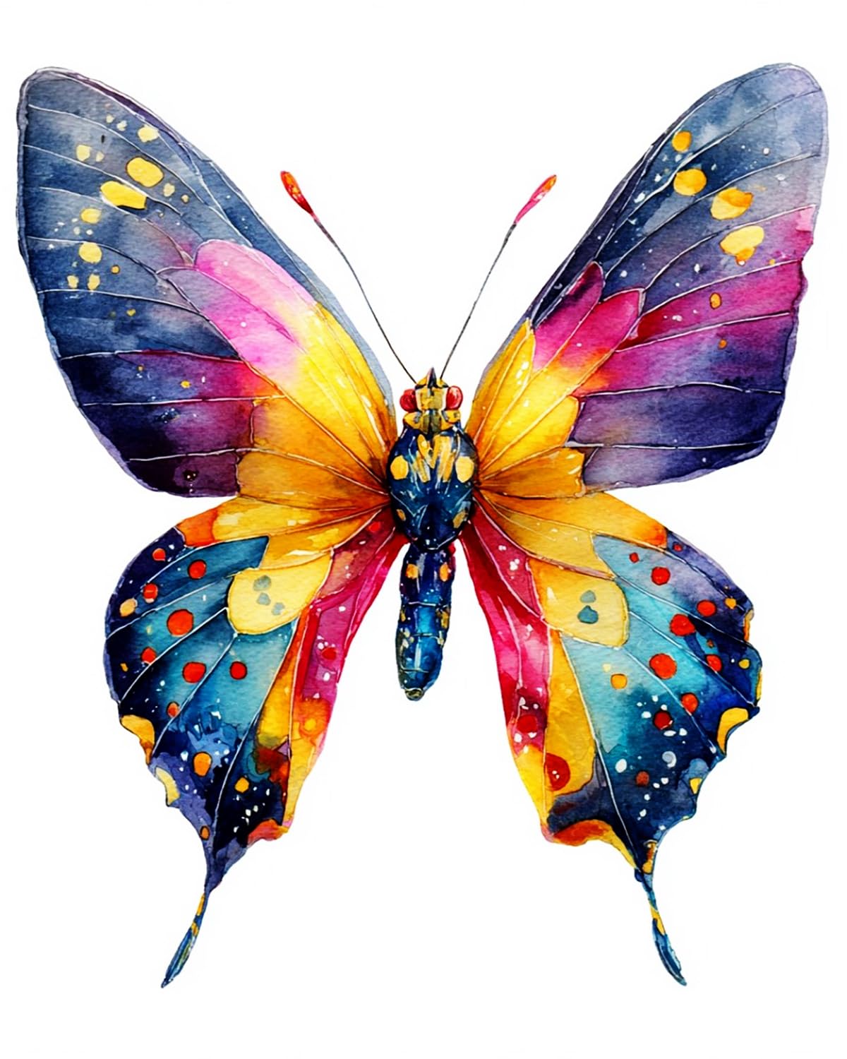 Liubaishi Multicolour Paint By Numbers For Adults, Colourful Butterfly, 40X50 Cm, Acrylic On Canvas, With 3 Brushes