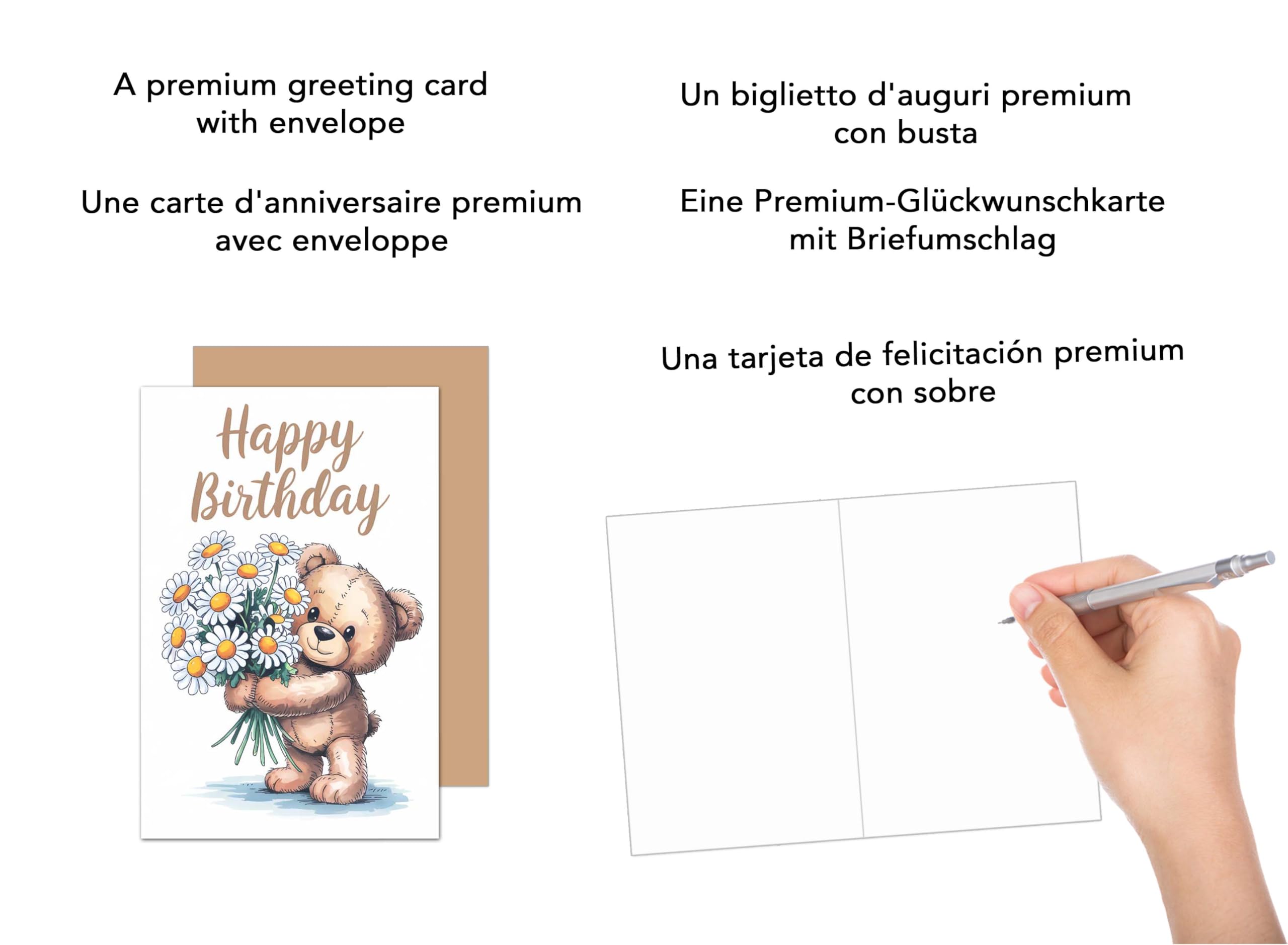 Edition Seidel Carte D'anniversaire De Qualité Supérieure Avec Enveloppe - Carte De Vœux D'anniversaire - Pour Homme, Femme, Petit Ami, Petite Amie - Motif Ours En Peluche - G3800 SW025
