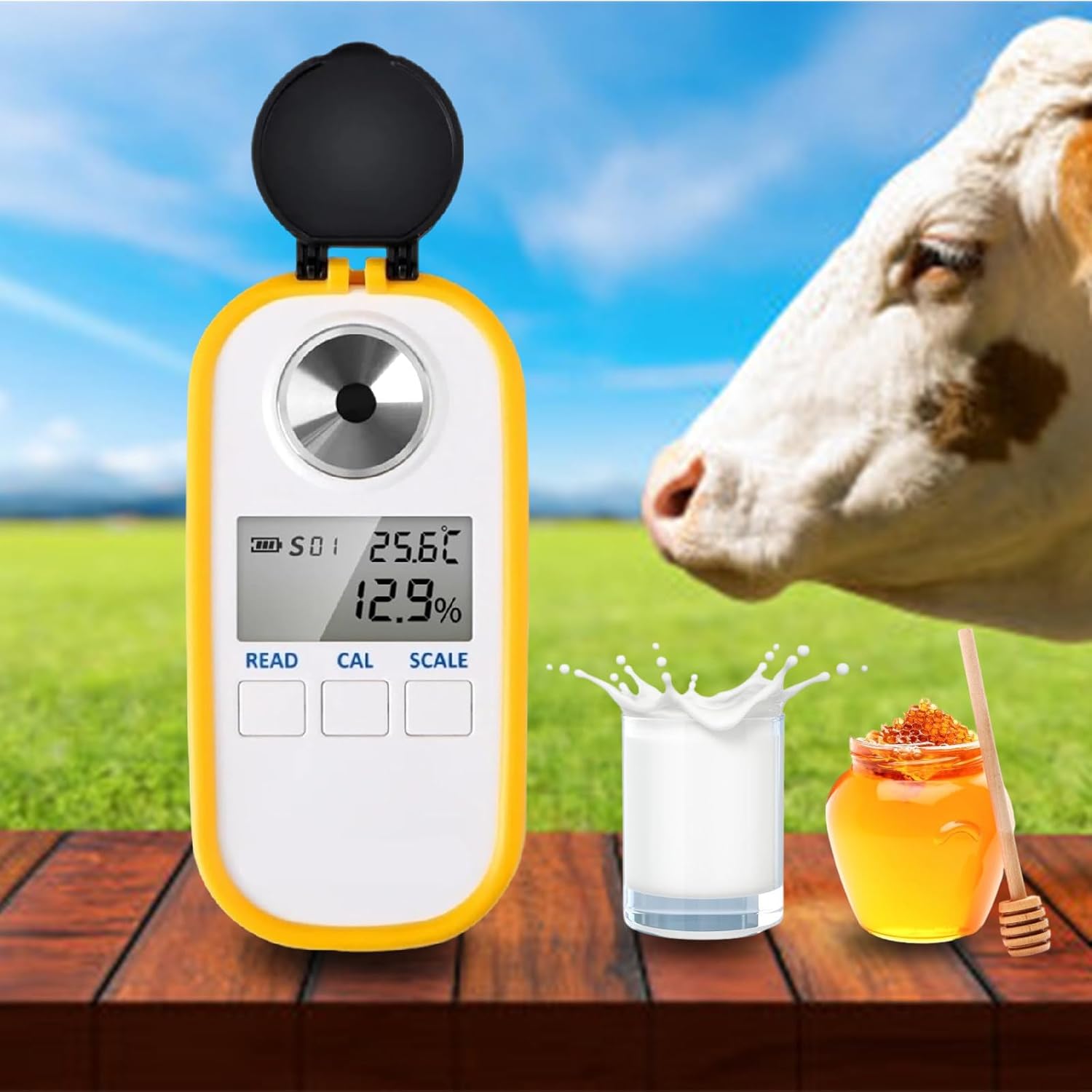 XEEAOFE Digital Honey Refractometer - Portable Sugar Content Tester for Honey, Fruit, Food & Beverages, Accurate 0-90% Measurement, Ideal for Home & Professional Use