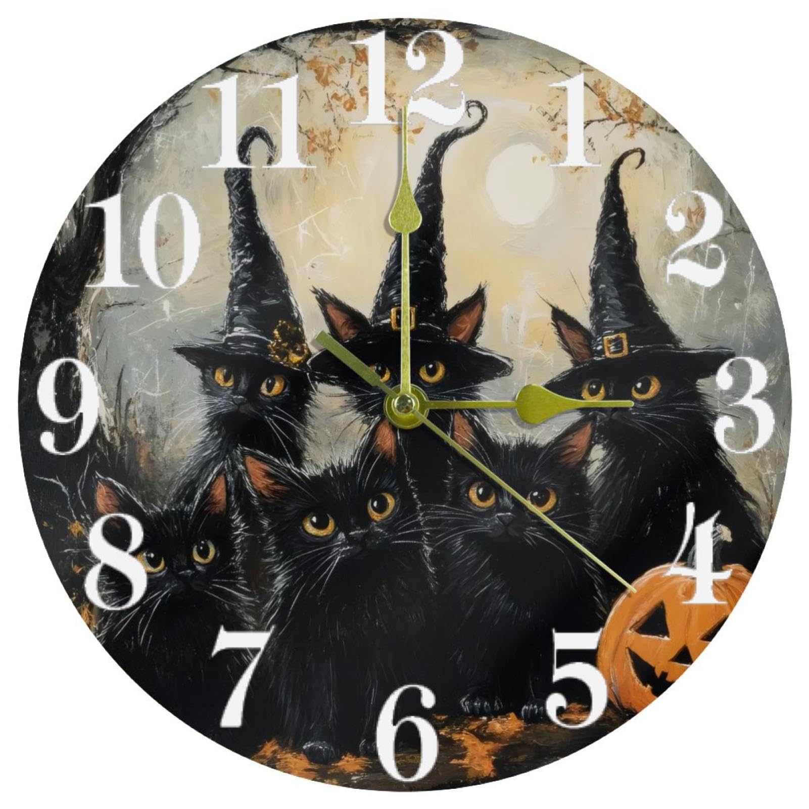 Horloge murale ronde à quartz silencieuse sans tic-tac à pile pour décoration maison et bureau